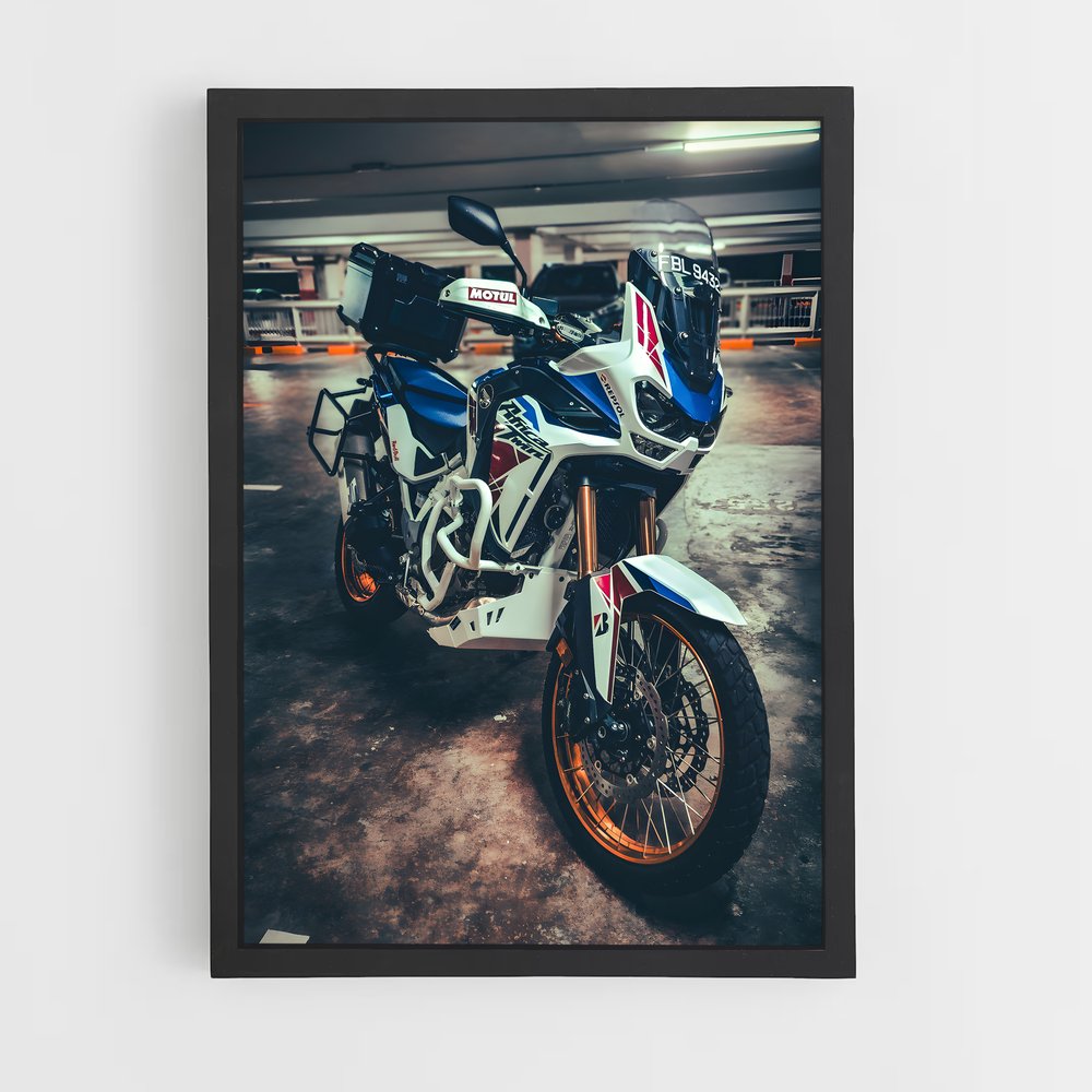 Poster Aventure en Bleu – affiche Honda Moto (vue 2)